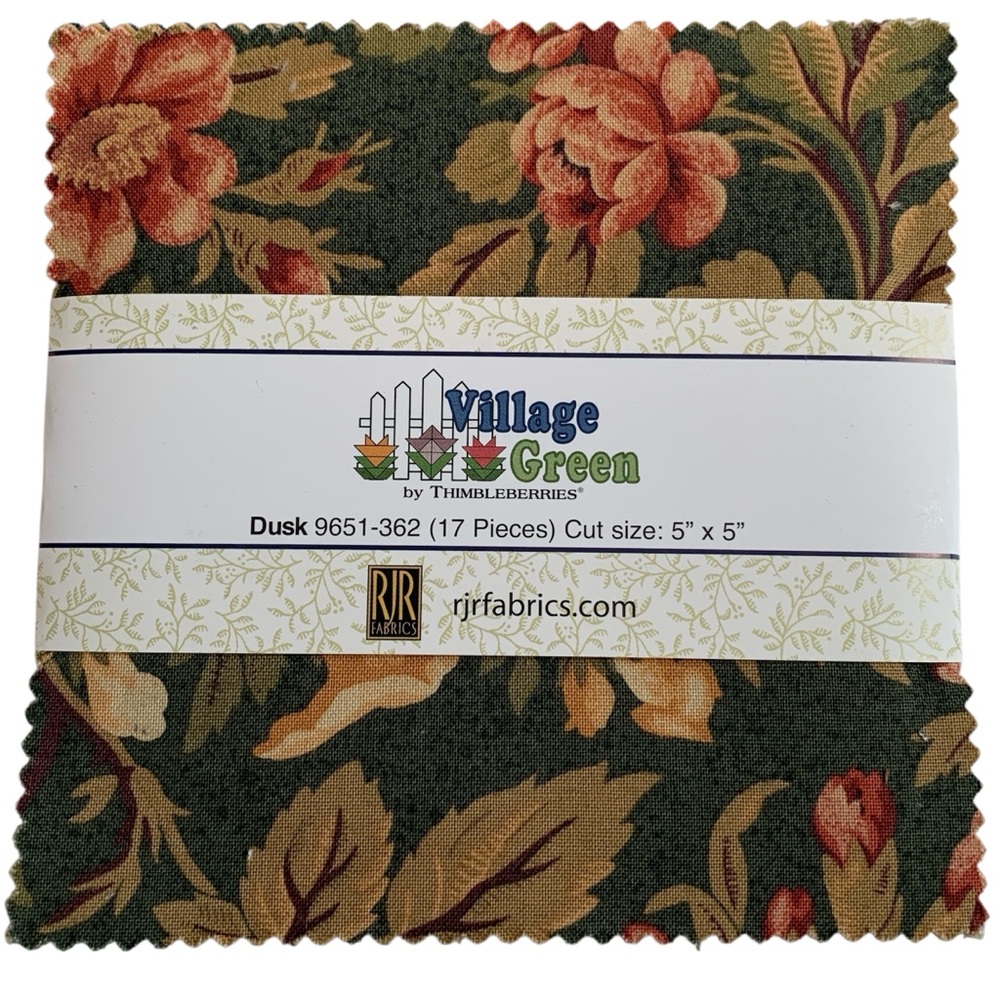 Village Green by Thimbleberries Dusk 5” Charm Pack Fabric Bundle 17 Pieces 2 Pk